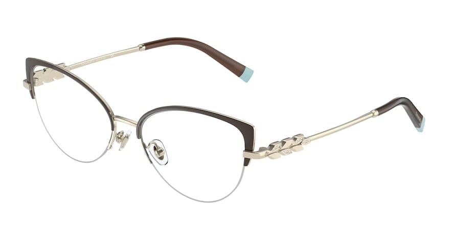 Tiffany TF1145B Cat Eye Eyeglasses  6172-BROWN ON PALE GOLD 54-16-140 - Color Map brown