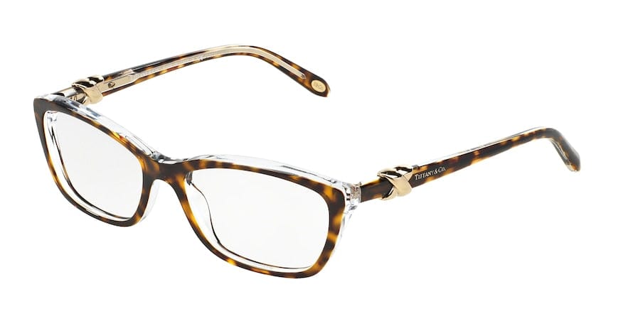 Tiffany TF2074 Cat Eye Eyeglasses  8155-HAVANA ON TRANSPARENT 52-16-135 - Color Map havana