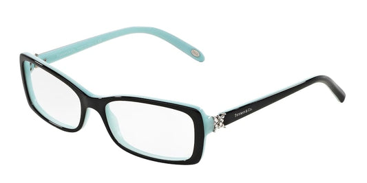 Tiffany TF2091B Rectangle Eyeglasses  8055-BLACK ON TIFFANY BLUE 53-16-140 - Color Map black