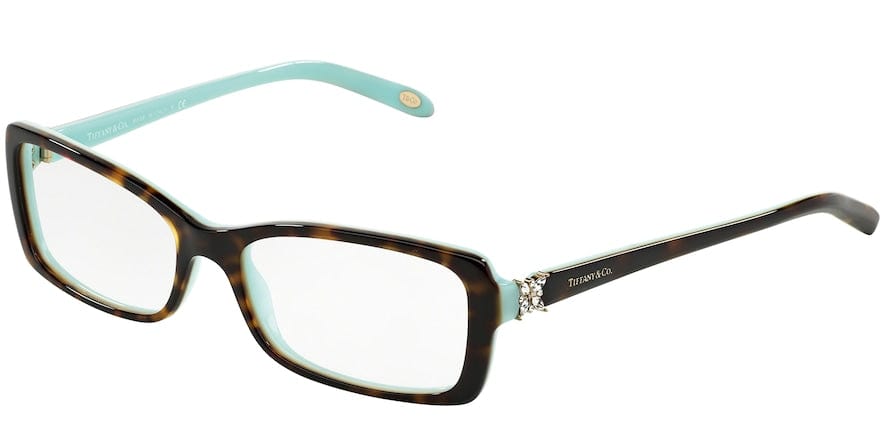 Tiffany TF2091B Rectangle Eyeglasses  8134-HAVANA ON TIFFANY BLUE 53-16-140 - Color Map havana