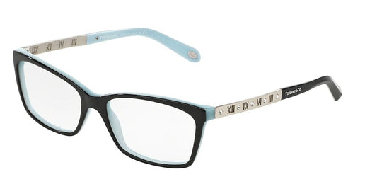 Tiffany TF2103B Rectangle Eyeglasses  8055-BLACK ON TIFFANY BLUE 53-16-140 - Color Map black