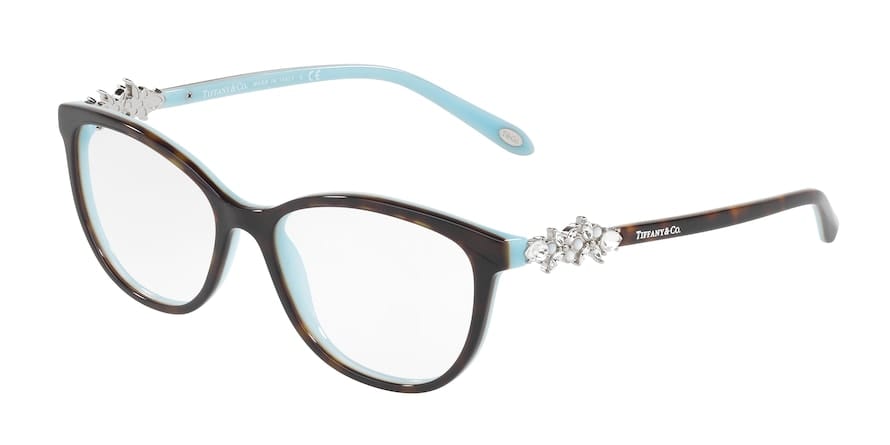 Tiffany TF2144HB Cat Eye Eyeglasses  8134-HAVANA ON TIFFANY BLUE 54-16-140 - Color Map havana