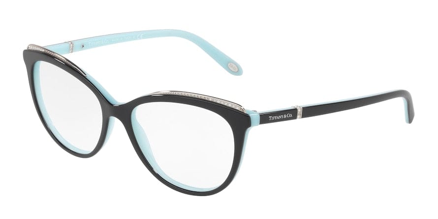Tiffany TF2147B Cat Eye Eyeglasses  8055-BLACK ON TIFFANY BLUE 52-16-140 - Color Map black