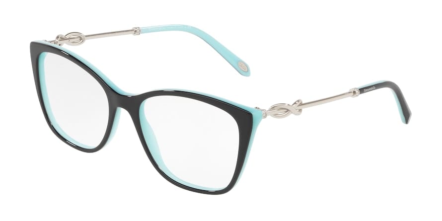 Tiffany TF2160BF Square Eyeglasses  8055-BLACK ON TIFFANY BLUE 54-17-140 - Color Map black