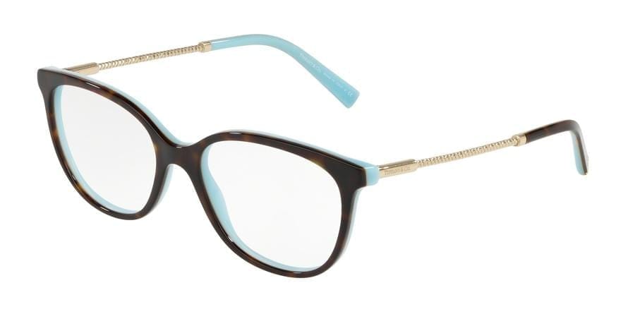 Tiffany TF2168F Square Eyeglasses  8134-AVANA/BLUE 54-17-140 - Color Map havana