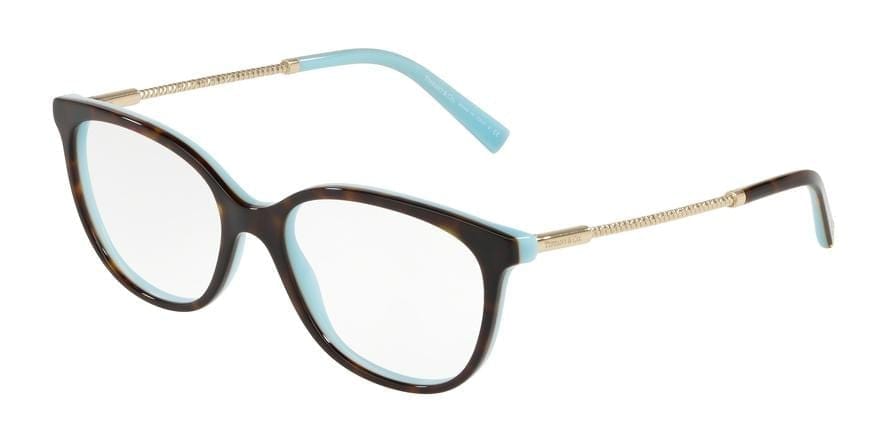 Tiffany TF2168F Square Eyeglasses  8134-AVANA/BLUE 54-17-140 - Color Map havana