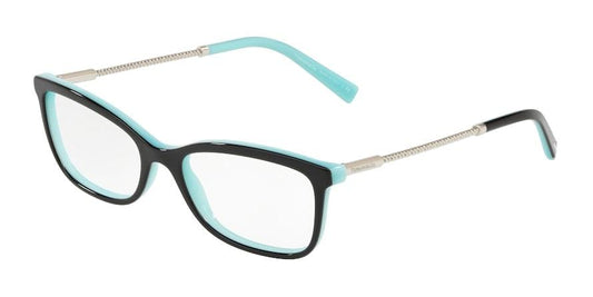 Tiffany TF2169F Rectangle Eyeglasses  8055-BLACK ON TIFFANY BLUE 53-17-140 - Color Map black