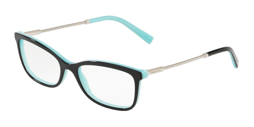 Tiffany TF2169 Rectangle Eyeglasses  8055-BLACK ON TIFFANY BLUE 53-17-140 - Color Map black
