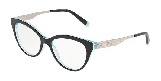 Tiffany TF2180 Butterfly Eyeglasses  8274-BLACK ON CRYSTAL TIFFANY BLUE 54-16-140 - Color Map black