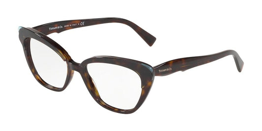 Tiffany TF2184 Cat Eye Eyeglasses  8280-CRYSTAL BLUE ON HAVANA 53-16-140 - Color Map light blue