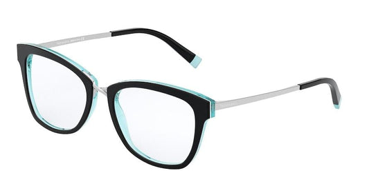 Tiffany TF2186F Square Eyeglasses  8274-BLACK/CRYSTAL BLUE 52-18-140 - Color Map black