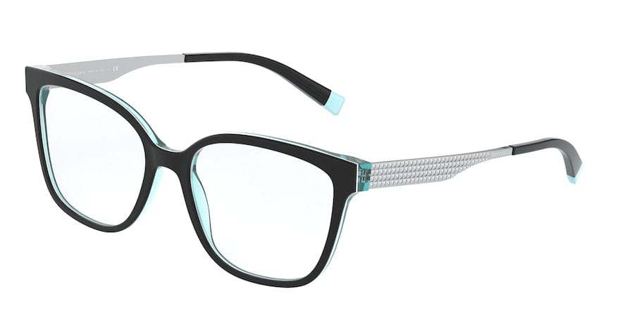 Tiffany TF2189 Square Eyeglasses  8274-BLACK ON CRYSTAL TIFFANY BLUE 54-17-140 - Color Map black