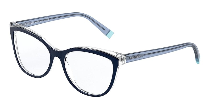 Tiffany TF2192 Cat Eye Eyeglasses  8300-BLUE ON TRANSPARENT BLUE 54-16-140 - Color Map blue