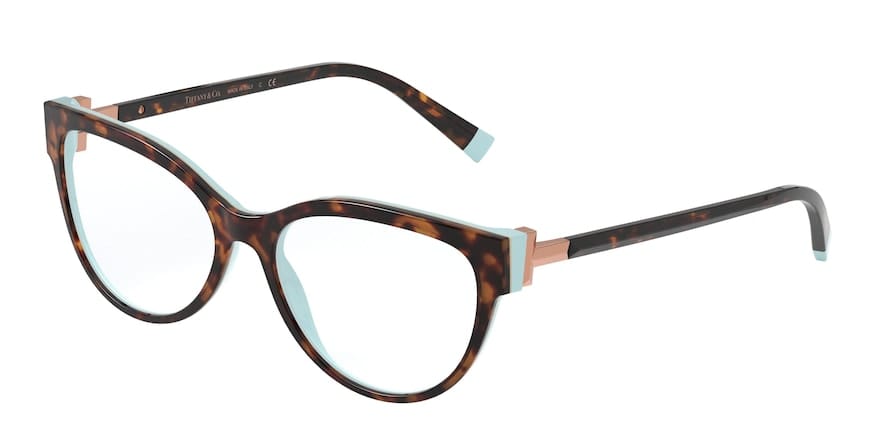 Tiffany TF2196 Cat Eye Eyeglasses  8134-HAVANA ON TIFFANY BLUE 54-16-140 - Color Map havana