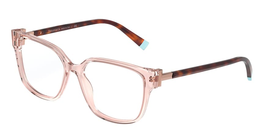 Tiffany TF2197F Square Eyeglasses  8311-TRANSPARENT PEACH 54-15-140 - Color Map pink