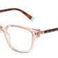Tiffany TF2197 Square Eyeglasses  8311-TRANSPARENT PEACH 52-15-140 - Color Map pink