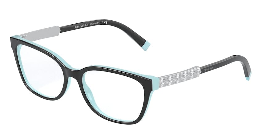 Tiffany TF2199BF Pillow Eyeglasses  8055-BLACK ON TIFFANY BLUE 54-16-140 - Color Map black