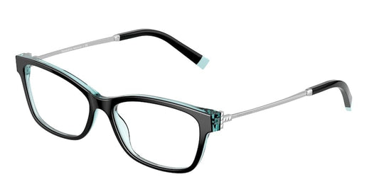 Tiffany TF2204F Rectangle Eyeglasses  8285-BLACK ON CRYSTAL TIFFANY BLUE 54-15-140 - Color Map black