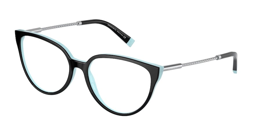 Tiffany TF2206 Cat Eye Eyeglasses  8055-BLACK ON TIFFANY BLUE 55-16-140 - Color Map black