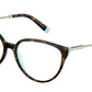 Tiffany TF2206 Cat Eye Eyeglasses  8134-HAVANA ON TIFFANY BLUE 55-16-140 - Color Map havana
