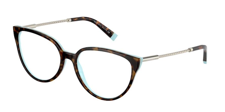 Tiffany TF2206 Cat Eye Eyeglasses  8134-HAVANA ON TIFFANY BLUE 55-16-140 - Color Map havana