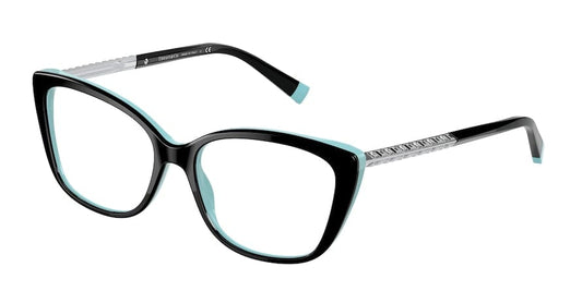 Tiffany TF2208B Cat Eye Eyeglasses  8055-BLACK ON TIFFANY BLUE 54-16-140 - Color Map black