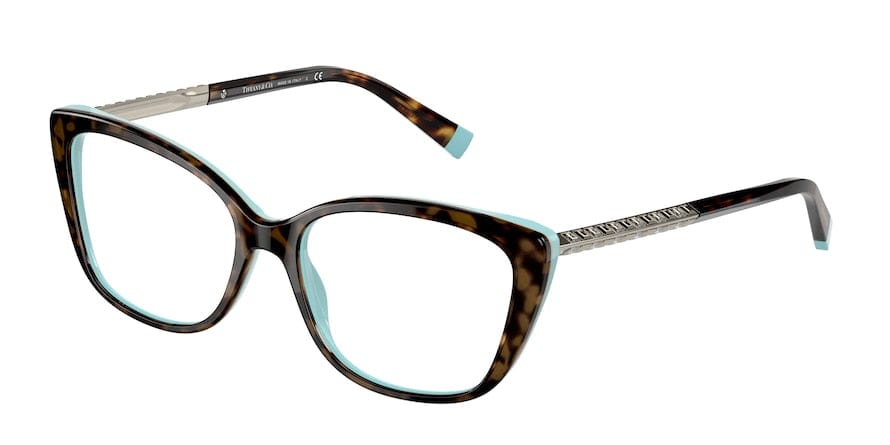 Tiffany TF2208B Cat Eye Eyeglasses  8134-HAVANA ON TIFFANY BLUE 54-16-140 - Color Map havana