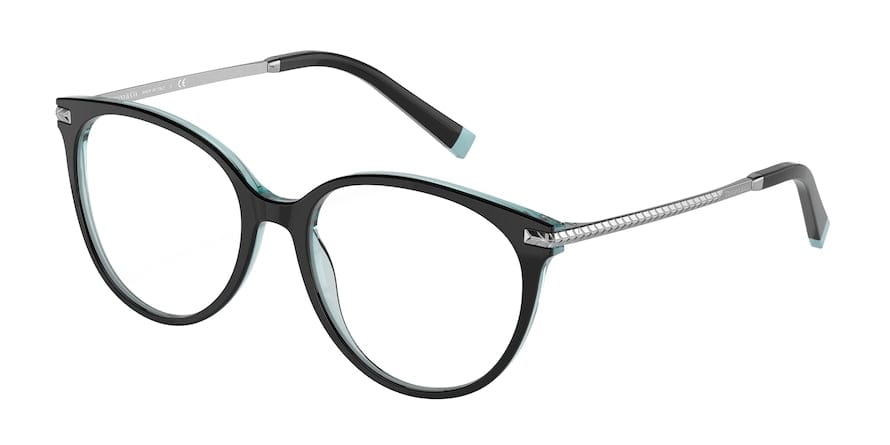 Tiffany TF2209 Phantos Eyeglasses  8285-BLACK ON CRYSTAL TIFFANY BLUE 54-17-140 - Color Map black
