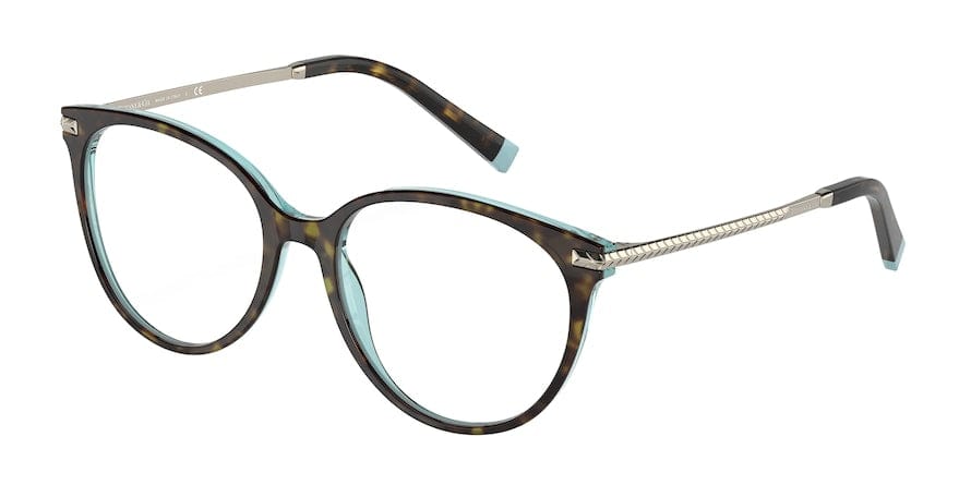 Tiffany TF2209 Phantos Eyeglasses  8286-HAVANA ON CRYSTAL TIFFANY BLUE 54-17-140 - Color Map havana