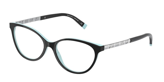 Tiffany TF2212F Cat Eye Eyeglasses  8055-BLACK ON TIFFANY BLUE 52-16-140 - Color Map black