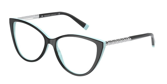Tiffany TF2214BF Cat Eye Eyeglasses  8055-BLACK ON TIFFANY BLUE 53-15-140 - Color Map black