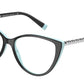 Tiffany TF2214B Cat Eye Eyeglasses  8055-BLACK ON TIFFANY BLUE 55-15-140 - Color Map black