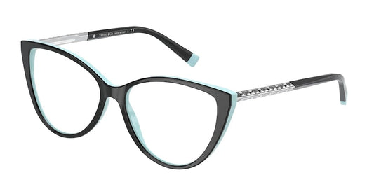 Tiffany TF2214B Cat Eye Eyeglasses  8055-BLACK ON TIFFANY BLUE 55-15-140 - Color Map black