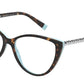 Tiffany TF2214B Cat Eye Eyeglasses  8134-HAVANA ON TIFFANY BLUE 55-15-140 - Color Map havana
