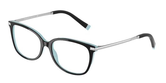 Tiffany TF2221F Rectangle Eyeglasses  8055-BLACK ON TIFFANY BLUE 54-16-140 - Color Map black
