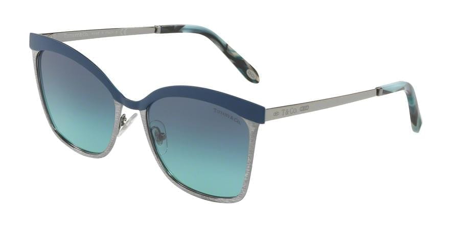 Tiffany TF3060 Square Sunglasses  61299S-BLUE/GUNMETAL 55-17-140 - Color Map multi