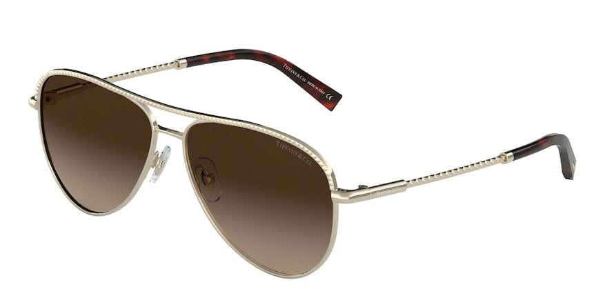 Tiffany TF3062 Pilot Sunglasses  60213B-PALE GOLD 57-13-140 - Color Map gold