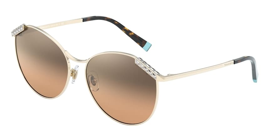 Tiffany TF3073B Round Sunglasses  60213B-PALE GOLD 59-16-140 - Color Map gold