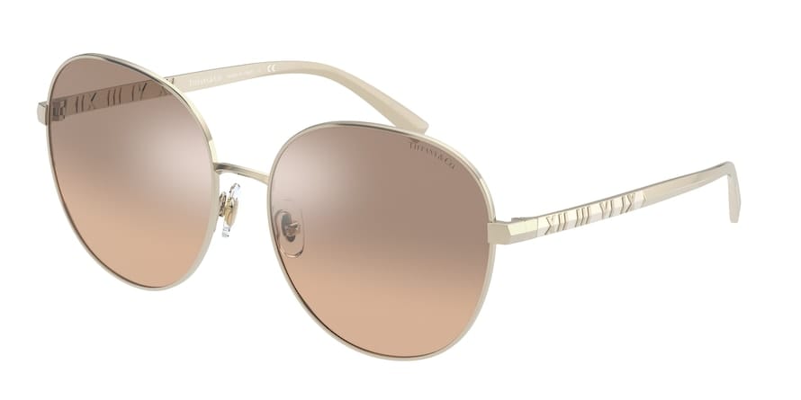Tiffany TF3079 Round Sunglasses  60213B-PALE GOLD 60-17-140 - Color Map gold