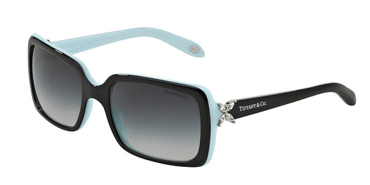 Tiffany TF4047B Rectangle Sunglasses  80553C-BLACK ON TIFFANY BLUE 55-19-130 - Color Map black