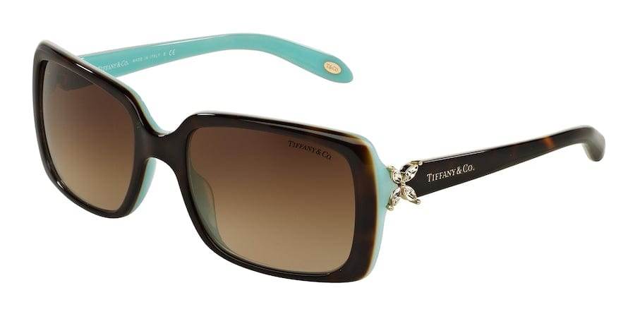 Tiffany TF4047B Rectangle Sunglasses  81343B-HAVANA ON TIFFANY BLUE 55-19-130 - Color Map havana