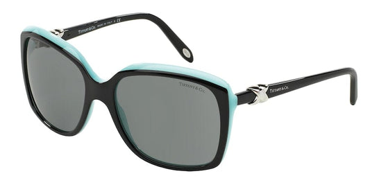 Tiffany TF4076 Square Sunglasses  80553F-BLACK ON TIFFANY BLUE 58-17-135 - Color Map black