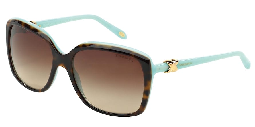 Tiffany TF4076 Square Sunglasses  81343B-HAVANA ON TIFFANY BLUE 58-17-135 - Color Map havana
