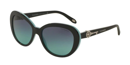 Tiffany TF4118B Oval Sunglasses  80559S-BLACK/BLUE 55-17-140 - Color Map black