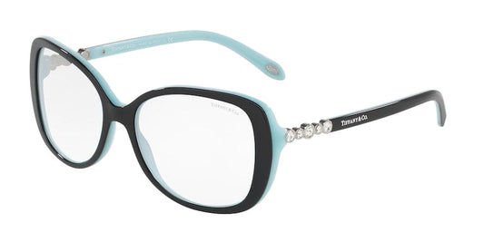 Tiffany TF4121B Rectangle Sunglasses  80551W-BLACK ON TIFFANY BLUE 55-16-140 - Color Map black