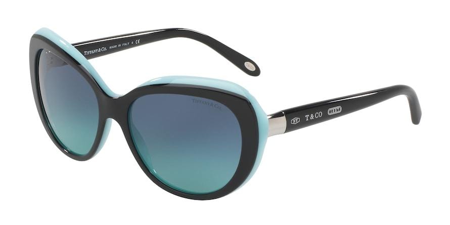 Tiffany TF4122 Irregular Sunglasses  80559S-BLACK ON TIFFANY BLUE 56-16-140 - Color Map black