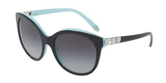 Tiffany TF4133F Round Sunglasses  80553C-BLACK/BLUE 56-18-140 - Color Map black
