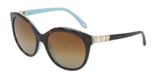 Tiffany TF4133 Round Sunglasses  8134T3-HAVANA ON TIFFANY BLUE 56-18-140 - Color Map havana
