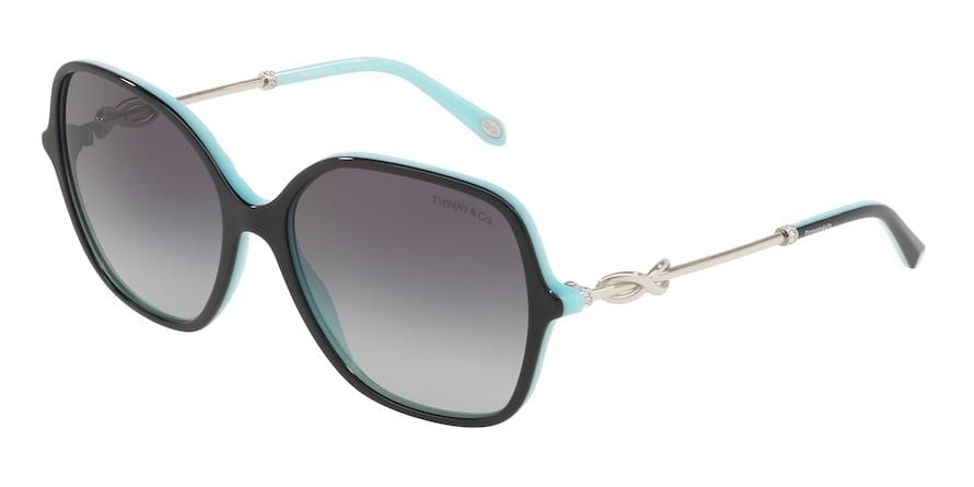 Tiffany TF4145BF Square Sunglasses  80553C-BLACK ON TIFFANY BLUE 57-16-140 - Color Map black