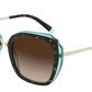 Tiffany TF4160F Square Sunglasses  82863B-HAVANA/TRANSPARENT BLUE 54-19-140 - Color Map havana